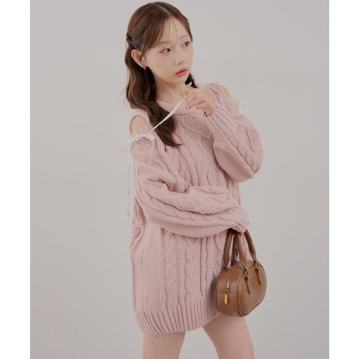 肩あきサイドリボンニットワンピース | RMAF　NICE CLAUP / OLIVE des OLIVE | 詳細画像25 
