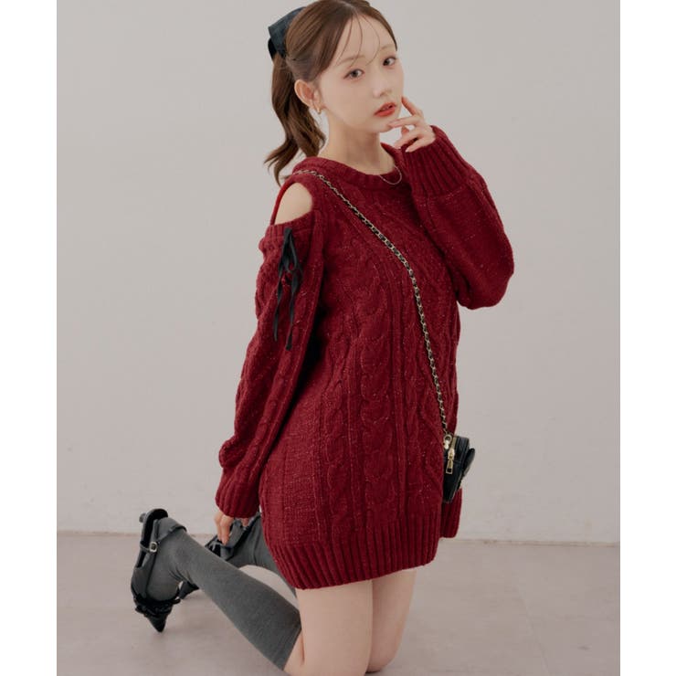 肩あきサイドリボンニットワンピース | RMAF　NICE CLAUP / OLIVE des OLIVE | 詳細画像35 