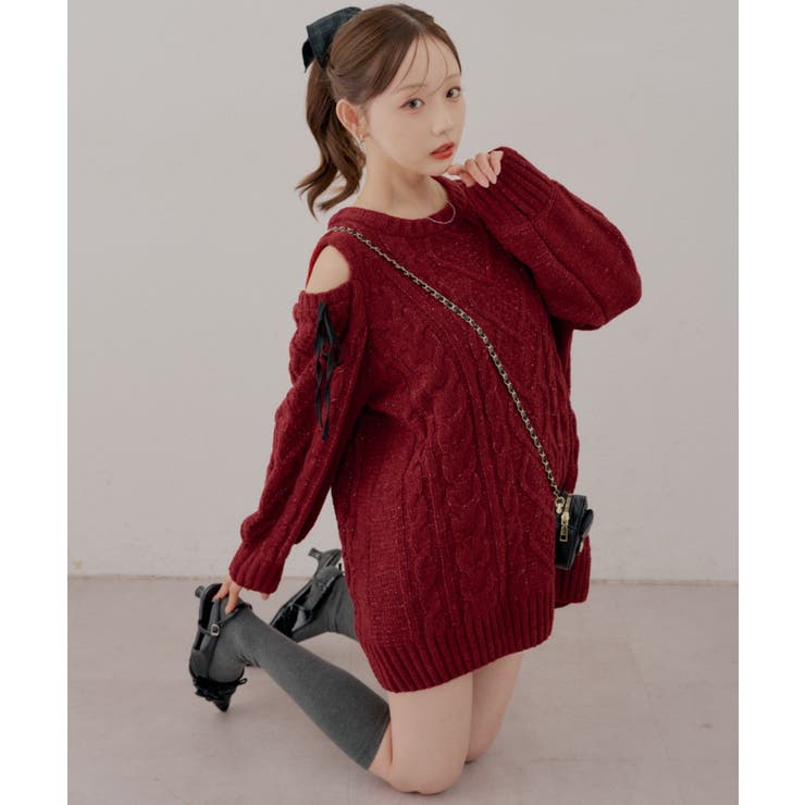 肩あきサイドリボンニットワンピース | RMAF　NICE CLAUP / OLIVE des OLIVE | 詳細画像36 