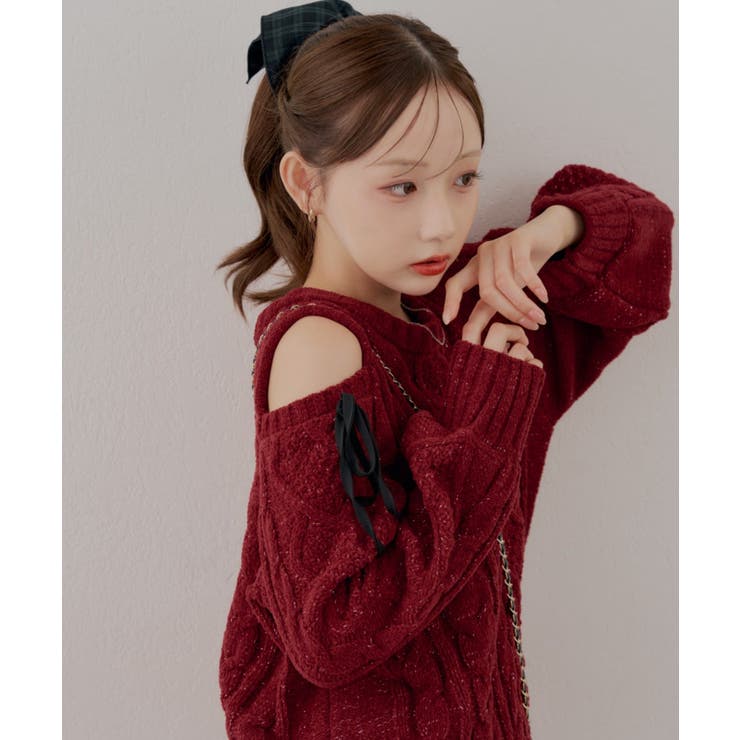 肩あきサイドリボンニットワンピース | RMAF　NICE CLAUP / OLIVE des OLIVE | 詳細画像37 