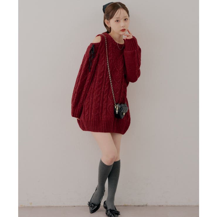 肩あきサイドリボンニットワンピース | RMAF　NICE CLAUP / OLIVE des OLIVE | 詳細画像40 