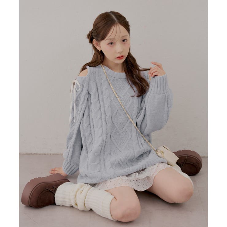 肩あきサイドリボンニットワンピース | RMAF　NICE CLAUP / OLIVE des OLIVE | 詳細画像2 