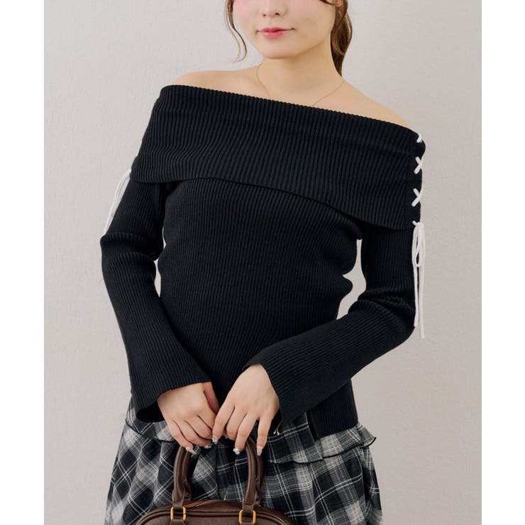 ブラック | ドロストオフショルニット | RMAF　NICE CLAUP / OLIVE des OLIVE