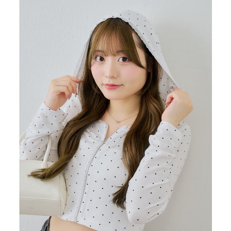 ドット | 【UVカット】紫外線を90%カット！ロゴ刺繍 UVカットパーカー | RMAF　NICE CLAUP / OLIVE des OLIVE