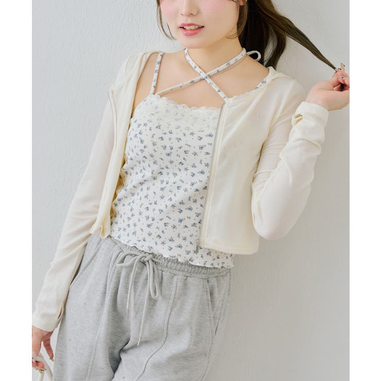 アイボリー | 【UVカット】紫外線を90%カット！ロゴ刺繍 UVカットパーカー | RMAF　NICE CLAUP / OLIVE des OLIVE