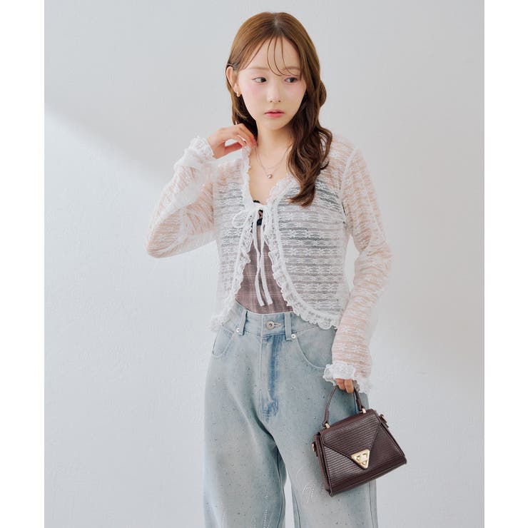 【セットアイテム】レースカーディガン×カップ付きレースキャミ | RMAF　NICE CLAUP / OLIVE des OLIVE | 詳細画像7 