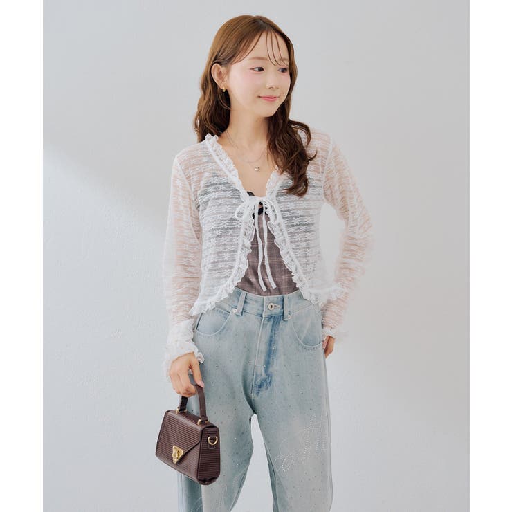 【セットアイテム】レースカーディガン×カップ付きレースキャミ | RMAF　NICE CLAUP / OLIVE des OLIVE | 詳細画像8 