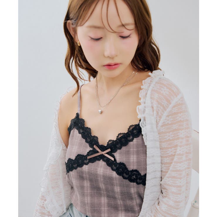 【セットアイテム】レースカーディガン×カップ付きレースキャミ | RMAF　NICE CLAUP / OLIVE des OLIVE | 詳細画像3 