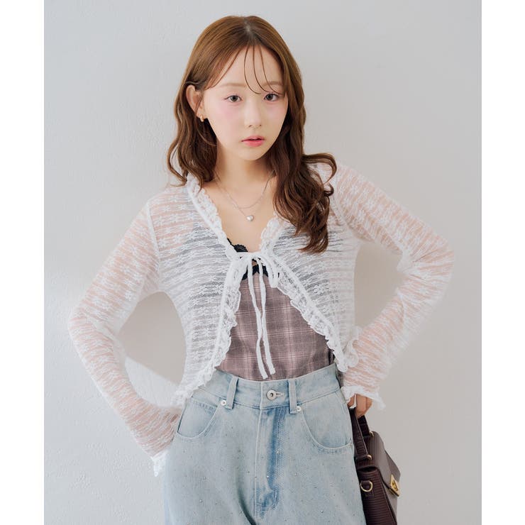 オフ | 【セットアイテム】レースカーディガン×カップ付きレースキャミ | RMAF　NICE CLAUP / OLIVE des OLIVE