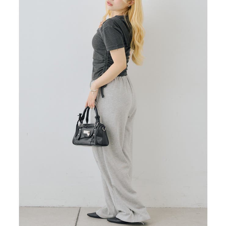 【レース ドット柄 ボーダー】ドロスト半袖ジップアップパーカー | RMAF　NICE CLAUP / OLIVE des OLIVE | 詳細画像15 