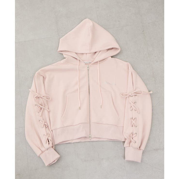 ピンク | 【セットアップ対応】レースアップキラロゴラメパーカー | RMAF　NICE CLAUP / OLIVE des OLIVE
