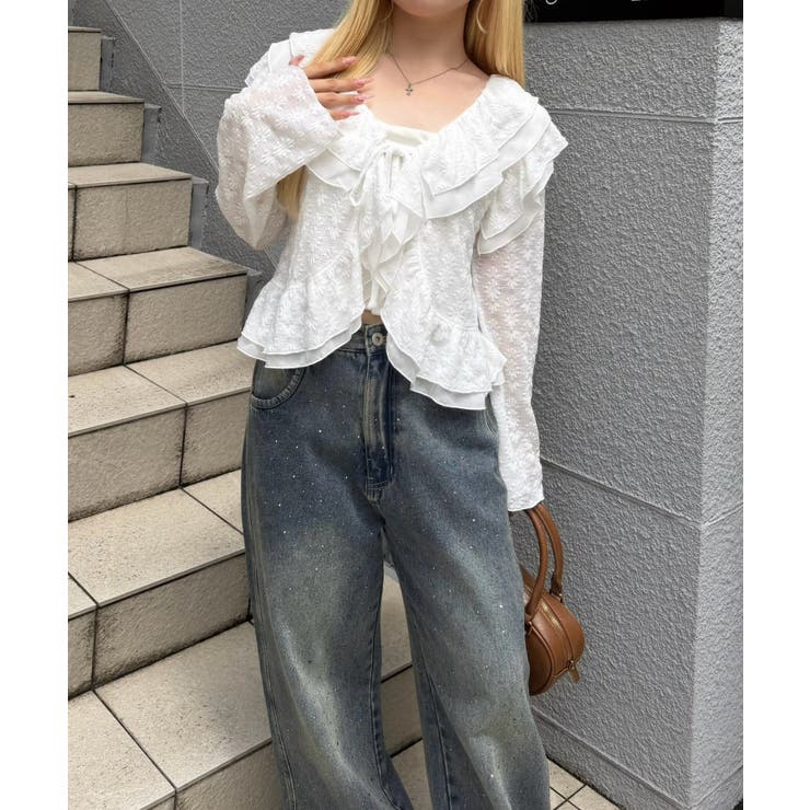 ラッフルカーディガン | RMAF　NICE CLAUP / OLIVE des OLIVE | 詳細画像3 