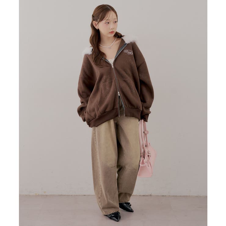 【裏起毛】キラキラなキラキラロゴファーパーカー | RMAF　NICE CLAUP / OLIVE des OLIVE | 詳細画像22 