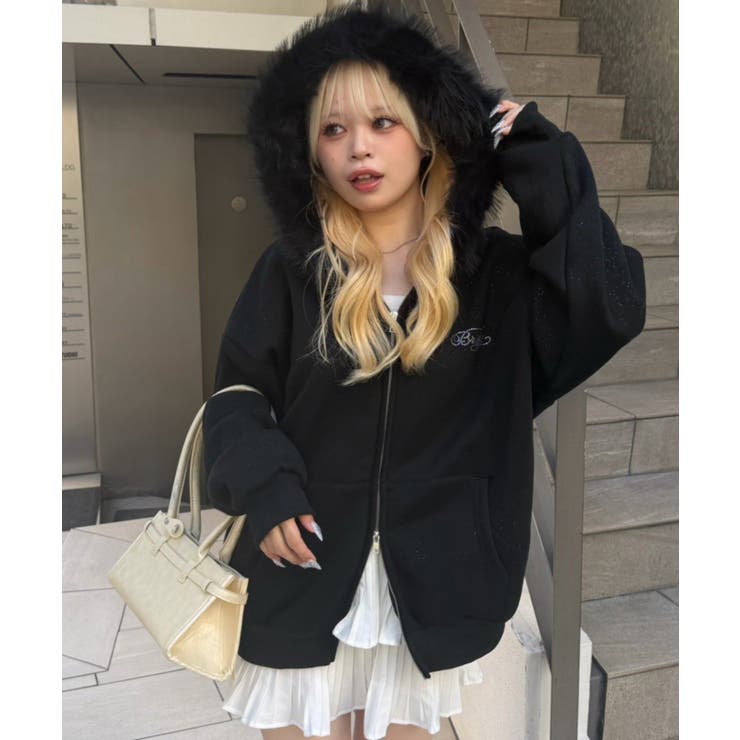 【裏起毛】キラキラなキラキラロゴファーパーカー | RMAF　NICE CLAUP / OLIVE des OLIVE | 詳細画像44 