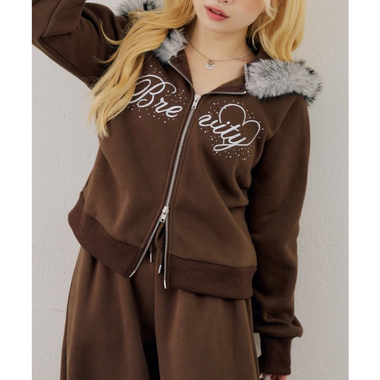 【セットアップ対応】キラリと刺繍ロゴファーショートパーカー | RMAF　NICE CLAUP / OLIVE des OLIVE | 詳細画像19 