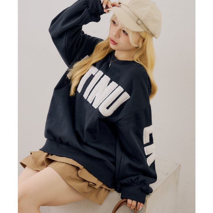 ネイビー | 【裏起毛】でかファーロゴスウェット | RMAF　NICE CLAUP / OLIVE des OLIVE