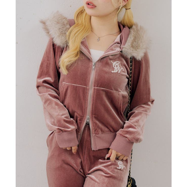 【セットアップ対応】フェイクファー付ベロアパーカー | RMAF　NICE CLAUP / OLIVE des OLIVE | 詳細画像13 
