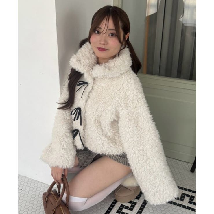 マルチリボンファイクファージャケット | RMAF　NICE CLAUP / OLIVE des OLIVE | 詳細画像1 