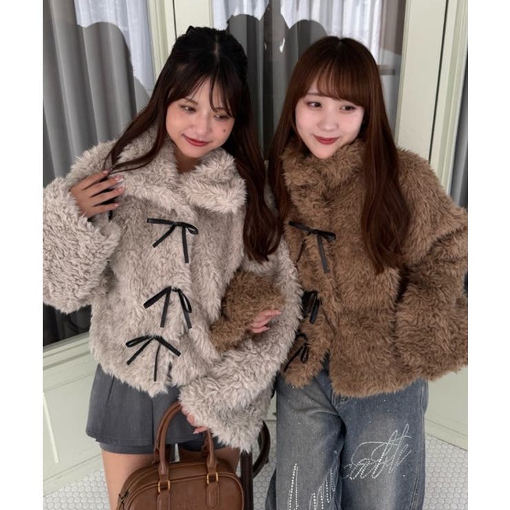 マルチリボンファイクファージャケット | RMAF　NICE CLAUP / OLIVE des OLIVE | 詳細画像9 