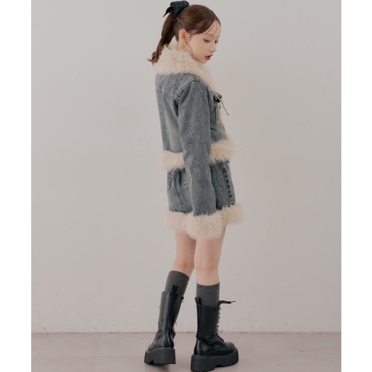 【セットアップ対応】フェイクファー付デニムブルゾン | RMAF　NICE CLAUP / OLIVE des OLIVE | 詳細画像15 