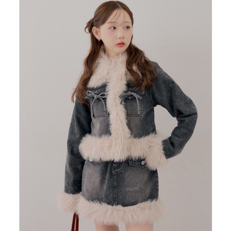 【セットアップ対応】フェイクファー付デニムブルゾン | RMAF　NICE CLAUP / OLIVE des OLIVE | 詳細画像22 