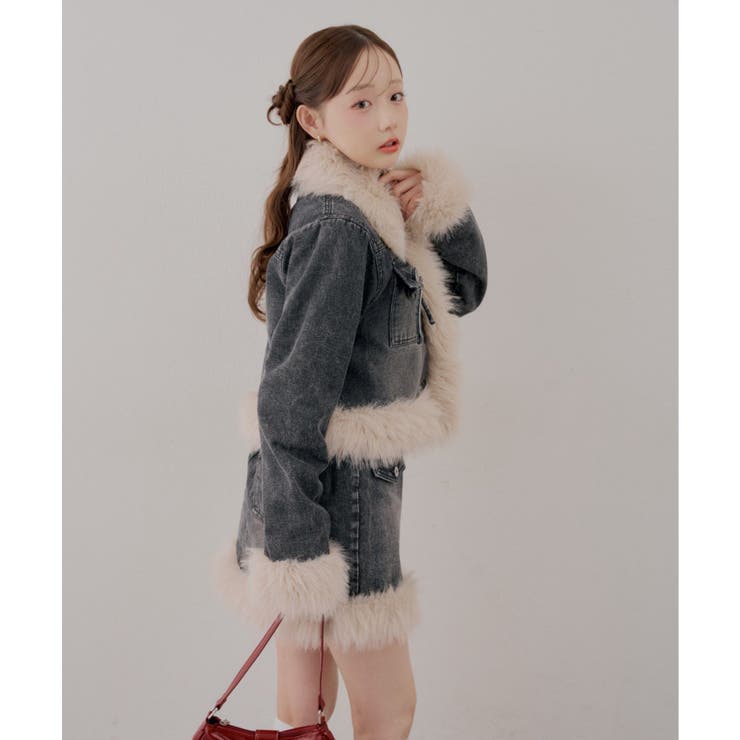 【セットアップ対応】フェイクファー付デニムブルゾン | RMAF　NICE CLAUP / OLIVE des OLIVE | 詳細画像25 
