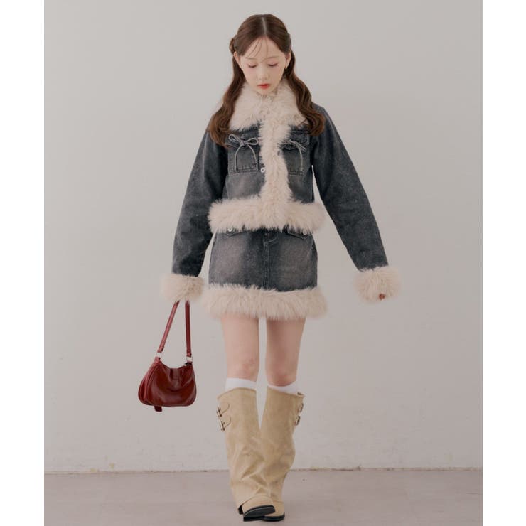 【セットアップ対応】フェイクファー付デニムブルゾン | RMAF　NICE CLAUP / OLIVE des OLIVE | 詳細画像28 