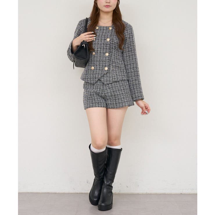 【ツイードコレクション】ギャザーダブルジャケット | RMAF　NICE CLAUP / OLIVE des OLIVE | 詳細画像6 