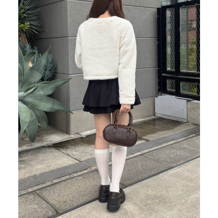 ストライプファーノーカラージャケット | RMAF　NICE CLAUP / OLIVE des OLIVE | 詳細画像11 