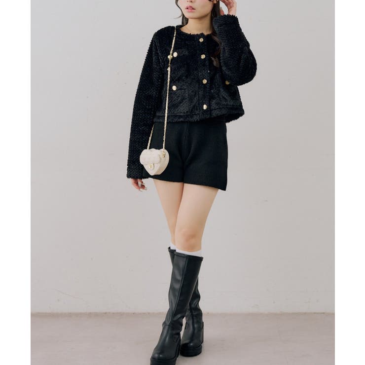 ストライプファーノーカラージャケット | RMAF　NICE CLAUP / OLIVE des OLIVE | 詳細画像19 