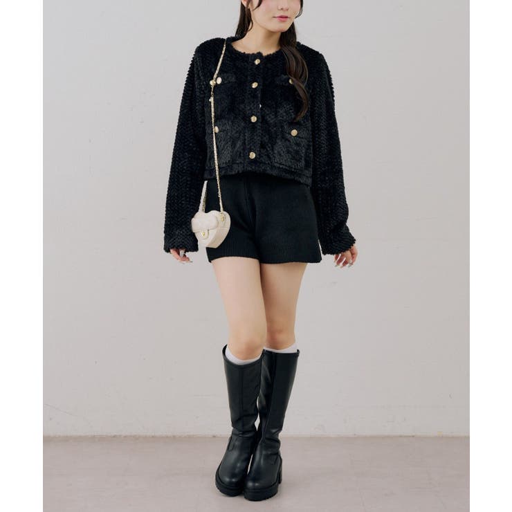 ストライプファーノーカラージャケット | RMAF　NICE CLAUP / OLIVE des OLIVE | 詳細画像20 