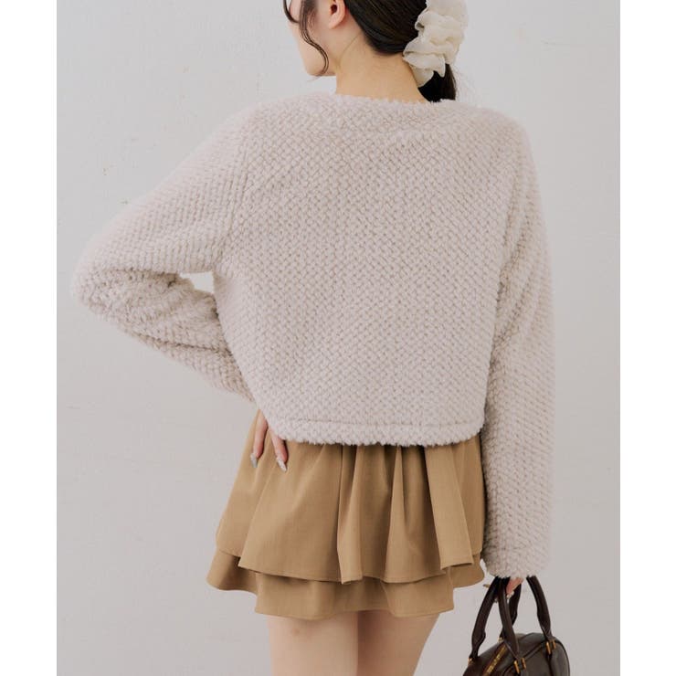 ストライプファーノーカラージャケット | RMAF　NICE CLAUP / OLIVE des OLIVE | 詳細画像26 