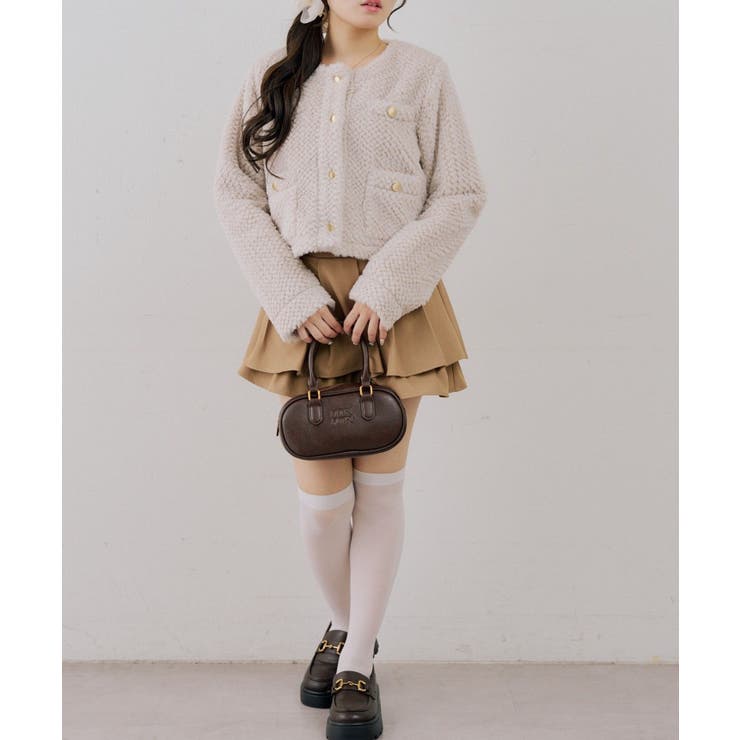 ストライプファーノーカラージャケット | RMAF　NICE CLAUP / OLIVE des OLIVE | 詳細画像28 