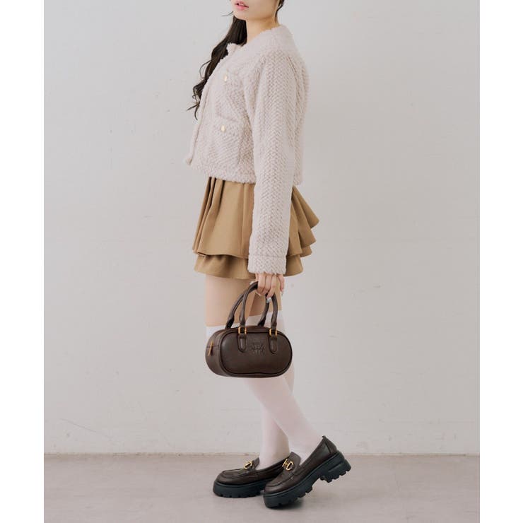ストライプファーノーカラージャケット | RMAF　NICE CLAUP / OLIVE des OLIVE | 詳細画像30 