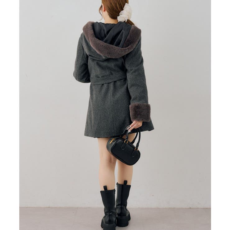 フードフェイクファー付コート | RMAF　NICE CLAUP / OLIVE des OLIVE | 詳細画像11 