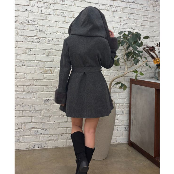 フードフェイクファー付コート | RMAF　NICE CLAUP / OLIVE des OLIVE | 詳細画像18 
