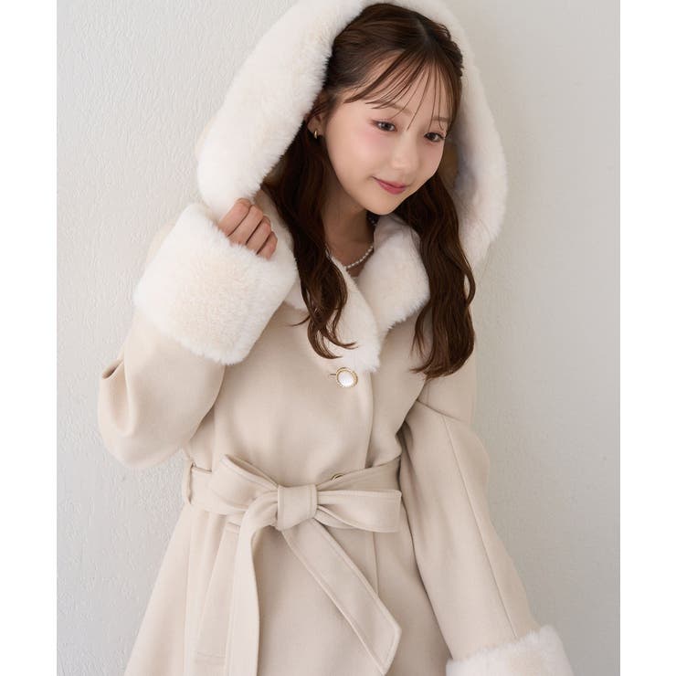 フードフェイクファー付コート | RMAF　NICE CLAUP / OLIVE des OLIVE | 詳細画像19 