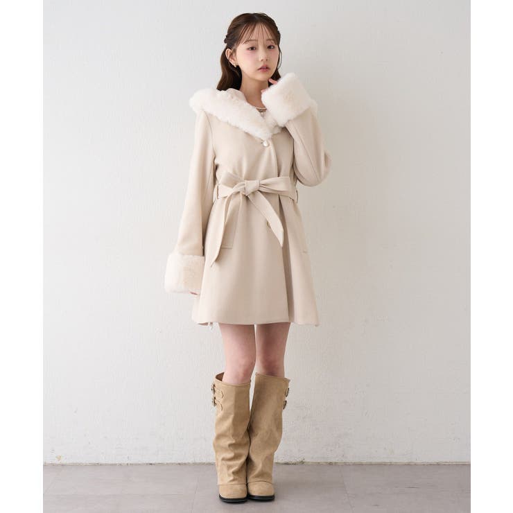 フードフェイクファー付コート | RMAF　NICE CLAUP / OLIVE des OLIVE | 詳細画像20 
