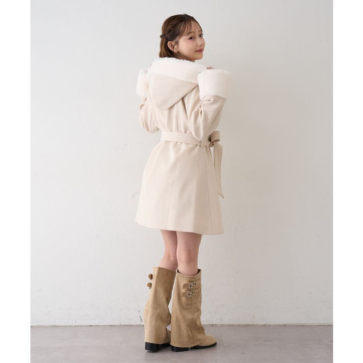 フードフェイクファー付コート | RMAF　NICE CLAUP / OLIVE des OLIVE | 詳細画像23 