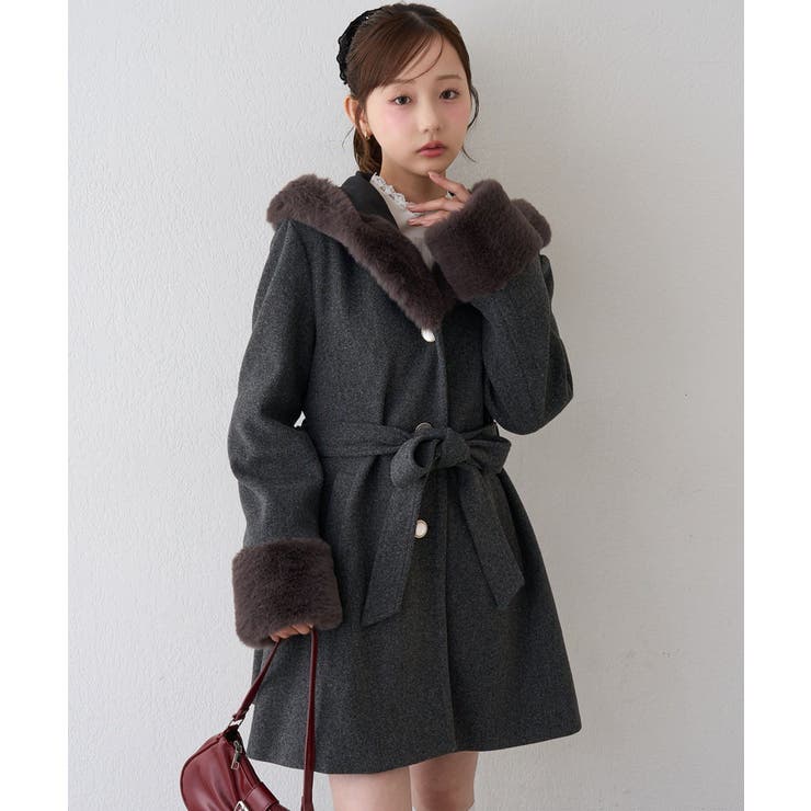フードフェイクファー付コート | RMAF　NICE CLAUP / OLIVE des OLIVE | 詳細画像26 