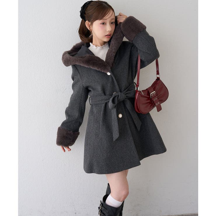 フードフェイクファー付コート | RMAF　NICE CLAUP / OLIVE des OLIVE | 詳細画像29 