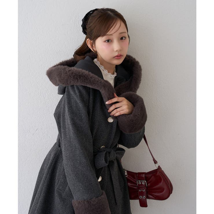 フードフェイクファー付コート | RMAF　NICE CLAUP / OLIVE des OLIVE | 詳細画像30 