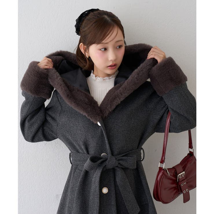 フードフェイクファー付コート | RMAF　NICE CLAUP / OLIVE des OLIVE | 詳細画像31 