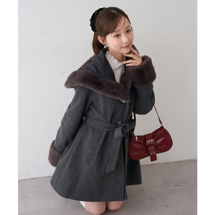 フードフェイクファー付コート | RMAF　NICE CLAUP / OLIVE des OLIVE | 詳細画像33 