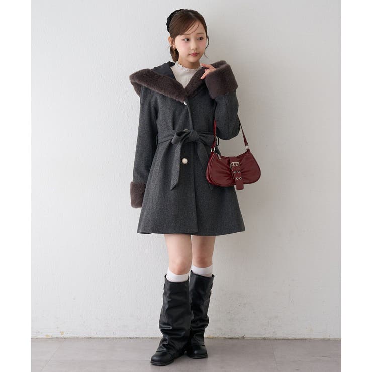 フードフェイクファー付コート | RMAF　NICE CLAUP / OLIVE des OLIVE | 詳細画像34 