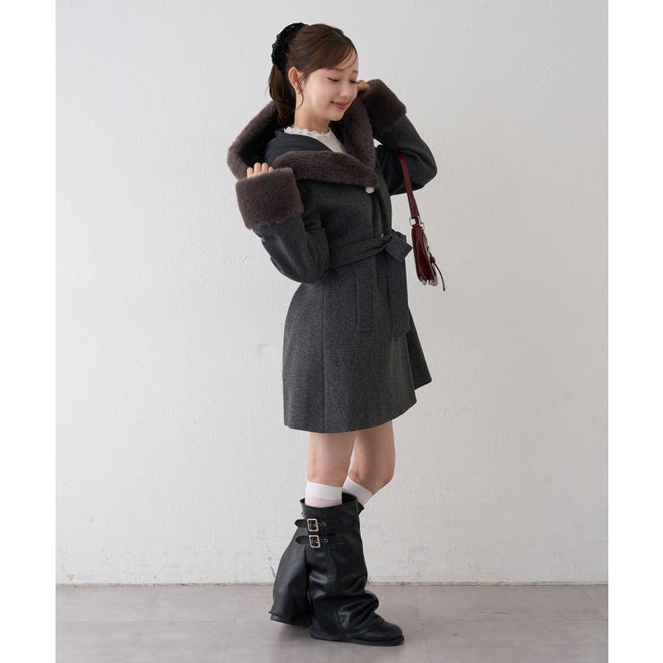 フードフェイクファー付コート | RMAF　NICE CLAUP / OLIVE des OLIVE | 詳細画像37 