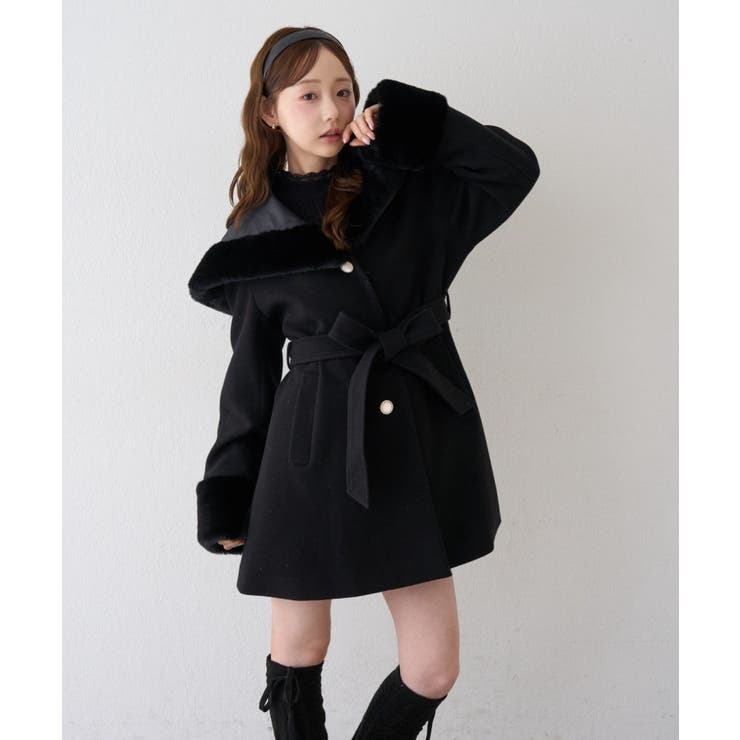 フードフェイクファー付コート | RMAF　NICE CLAUP / OLIVE des OLIVE | 詳細画像43 
