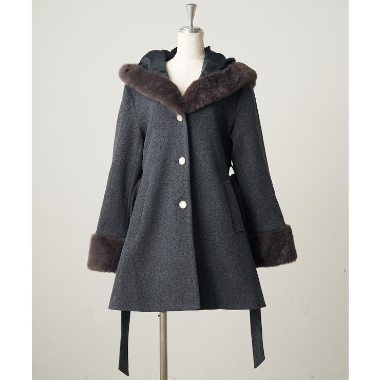 フードフェイクファー付コート | RMAF　NICE CLAUP / OLIVE des OLIVE | 詳細画像32 