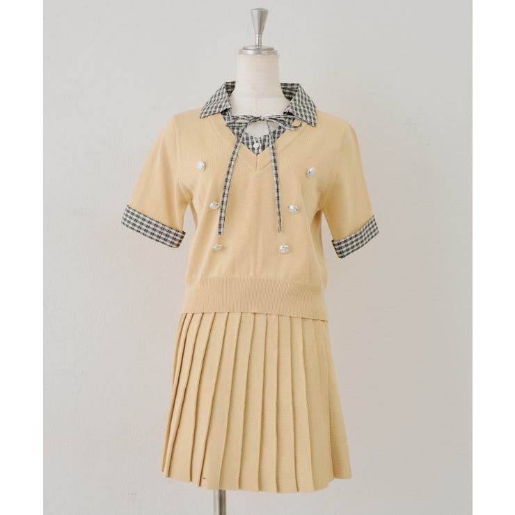 【セットアップ】金釦ニット×ミニスカート | RMAF　NICE CLAUP / OLIVE des OLIVE | 詳細画像13 