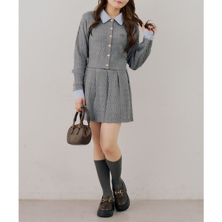 【セットアップ】ケーブルカーディガン×ミニスカート | RMAF　NICE CLAUP / OLIVE des OLIVE | 詳細画像30 